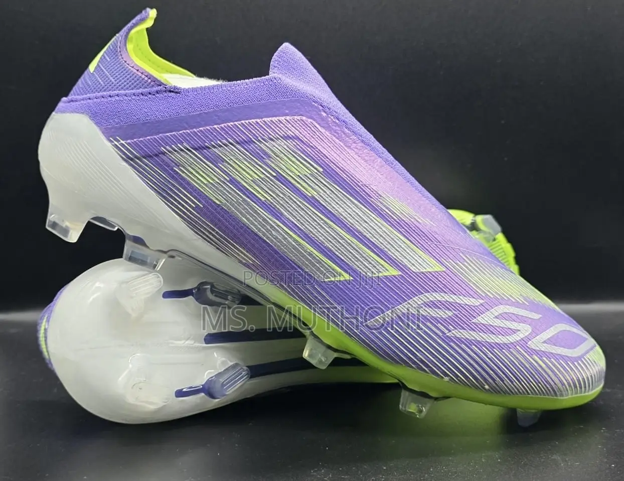 Purple Rush/FTWR Adidas F50 Elite -Tier Laceless Fg Football Boots