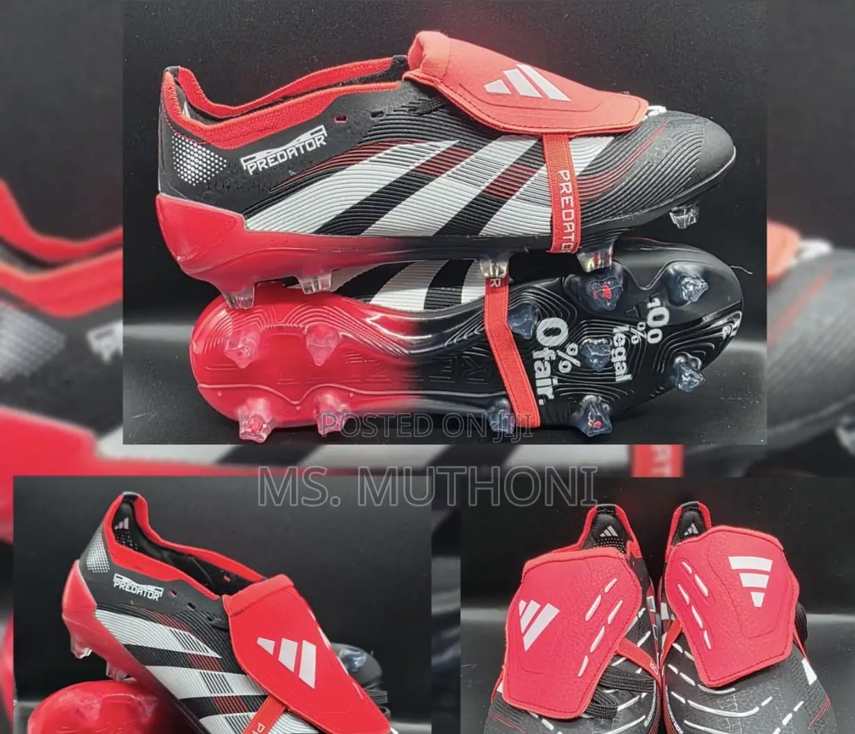 Adidas Predator Elite Fold-Over Tongue Firm Ground Soccer Cleats.