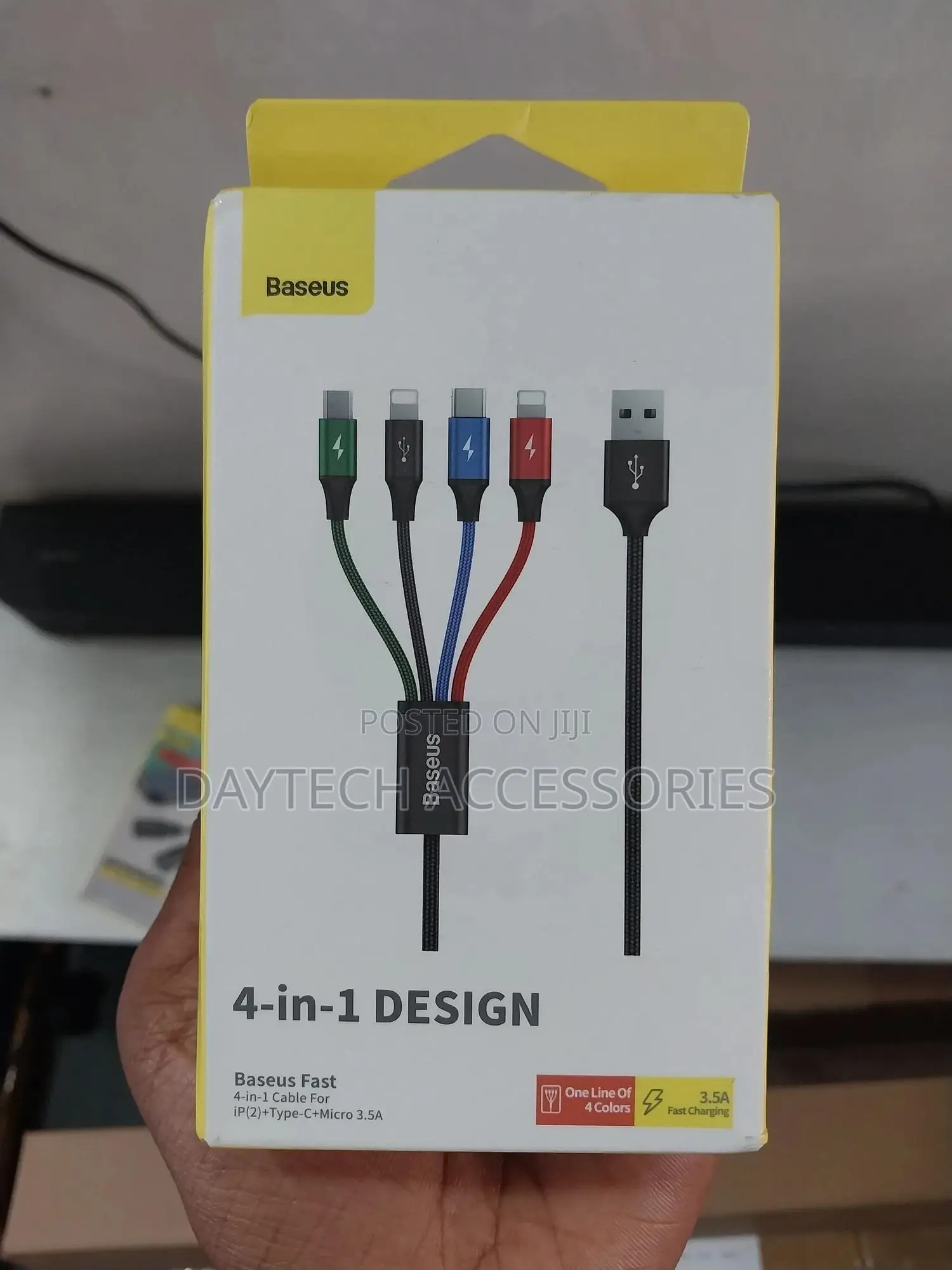 Baseus 4 in 1 Usb to Dual Lightning, Type C and Micro Charging Cable.