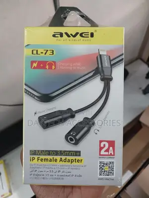 Adapter Lightning Male to Jack 3.5mm/Lightning Female - Cl-73 - Awei