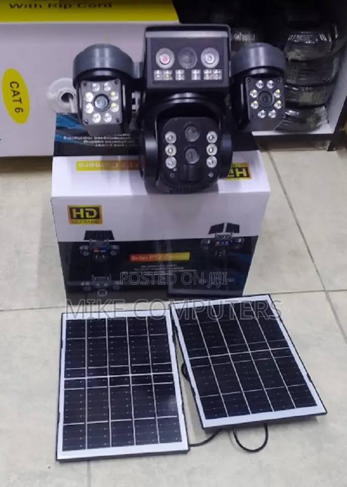 Triple Lens CCTV Camera 4g Solar Powered V380