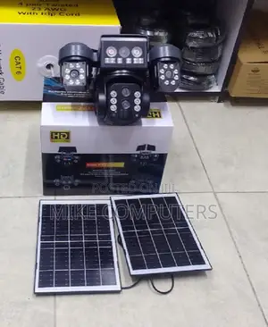 V380 Pro 4g Triple Lens Solar CCTV Security Camera, 3 Adjustable Lens
