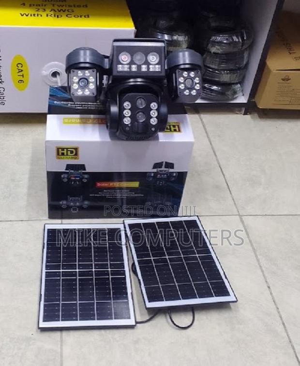V380 Pro 4g Triple Lens Solar CCTV Security Camera, 3 Adjustable Lens