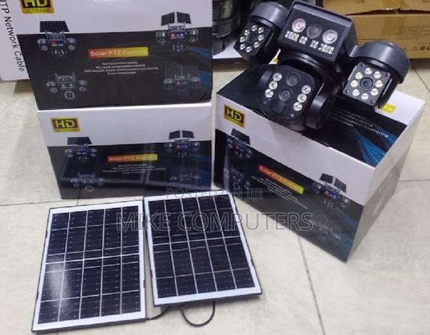 V380 Triple Lens Solar Powered 4g Camera With Zoom Dual Solar