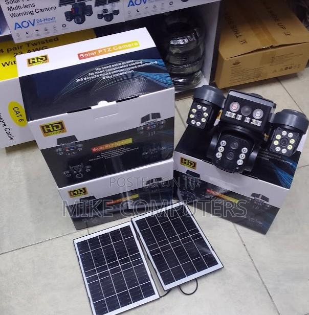 Wireless Solar Powered Ip PTZ Surveil Camera 4g Triple View - main view