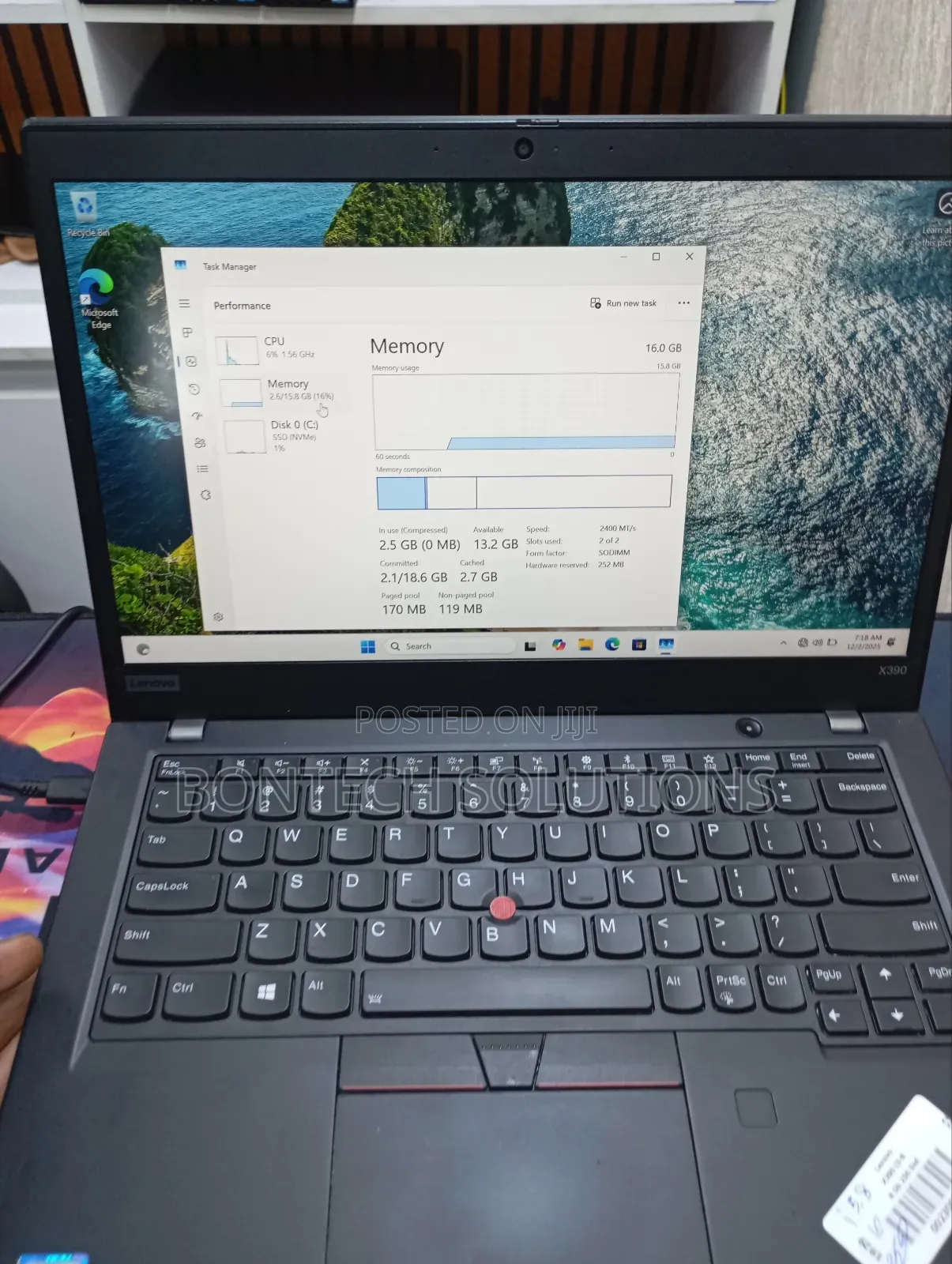 Laptop Lenovo ThinkPad X390 16GB Intel Core i5 SSD 256GB