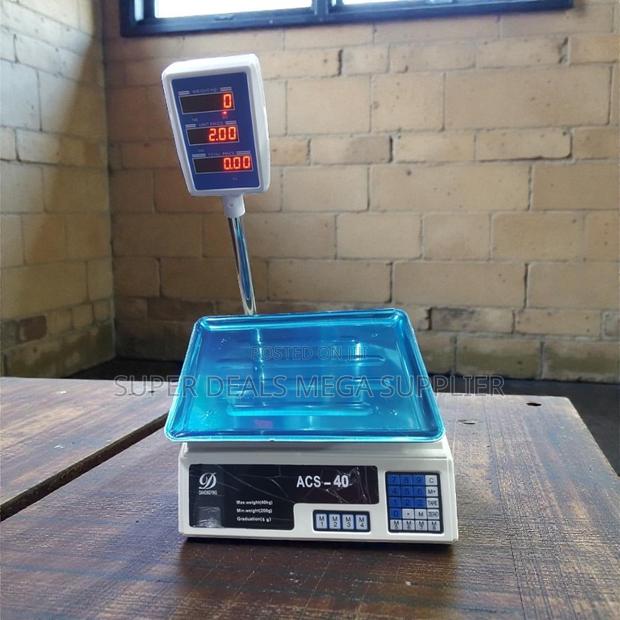 Acs 40 Digital Weighing Scale 40kgs With Led Display and Rechargeable
