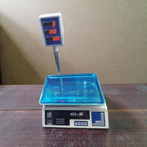 Acs 40 40kgs Digital Price Computing Scale With Led Display Battery