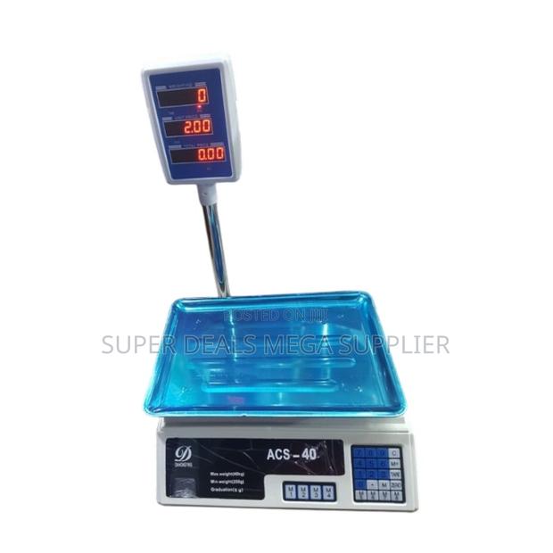 Acs 40 40kgs Led Digital Price Scale Rechargeable Battery