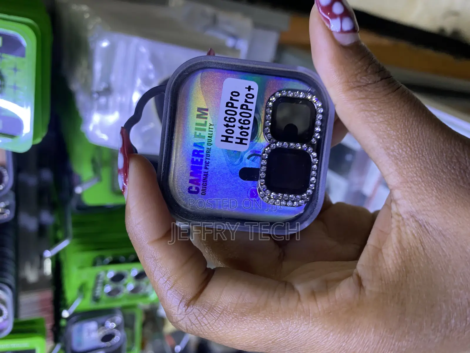 Tiuyao Glitter Ring Camera Lens Protector for Infinix Hot 50 Pro