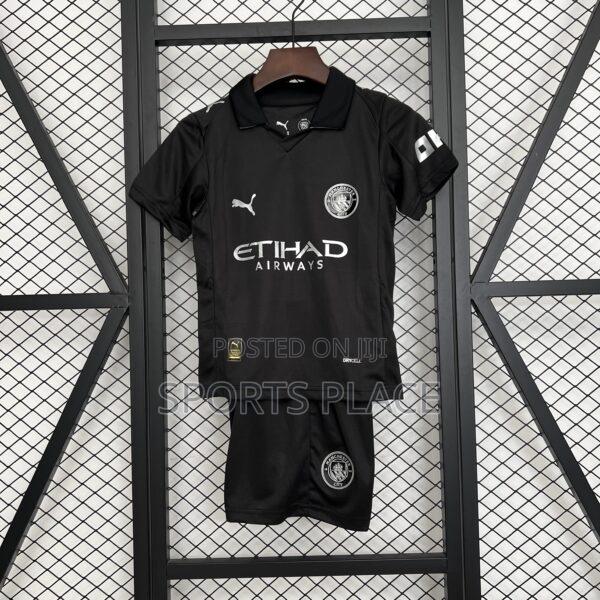 Kids Black Man City Away 25/26 Jersey