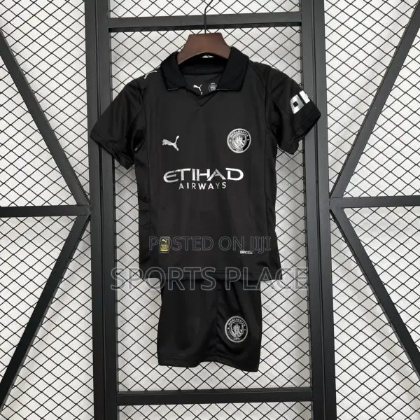 Kids Black Man City Away 25/26 Jersey