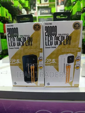 Tecno TPB-P204q 20000mah 22.5w Omni Tank Pb With Led Display - Black
