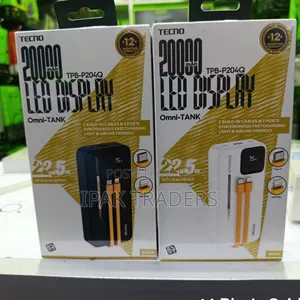 Tecno TPB-P204q 20000mah 22.5w Omni Tank Pb With Led Display - Black