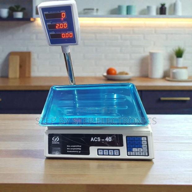 Acs 40 40kgs Led Digital Price Scale Rechargeable Battery