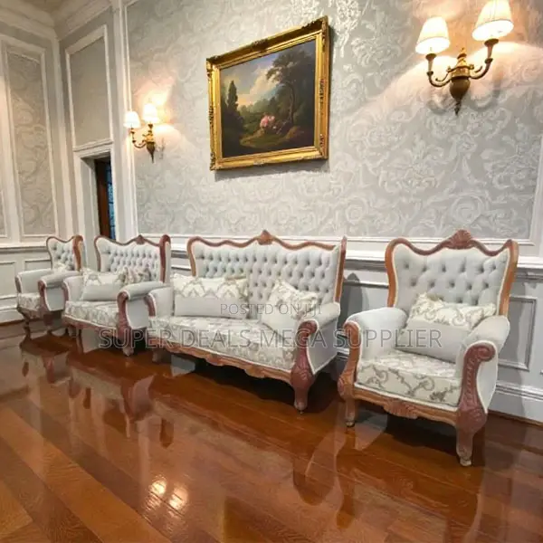 Hand Carving Antique Design 7 Seater Ex- Uk Luxury Living Room Sofa
