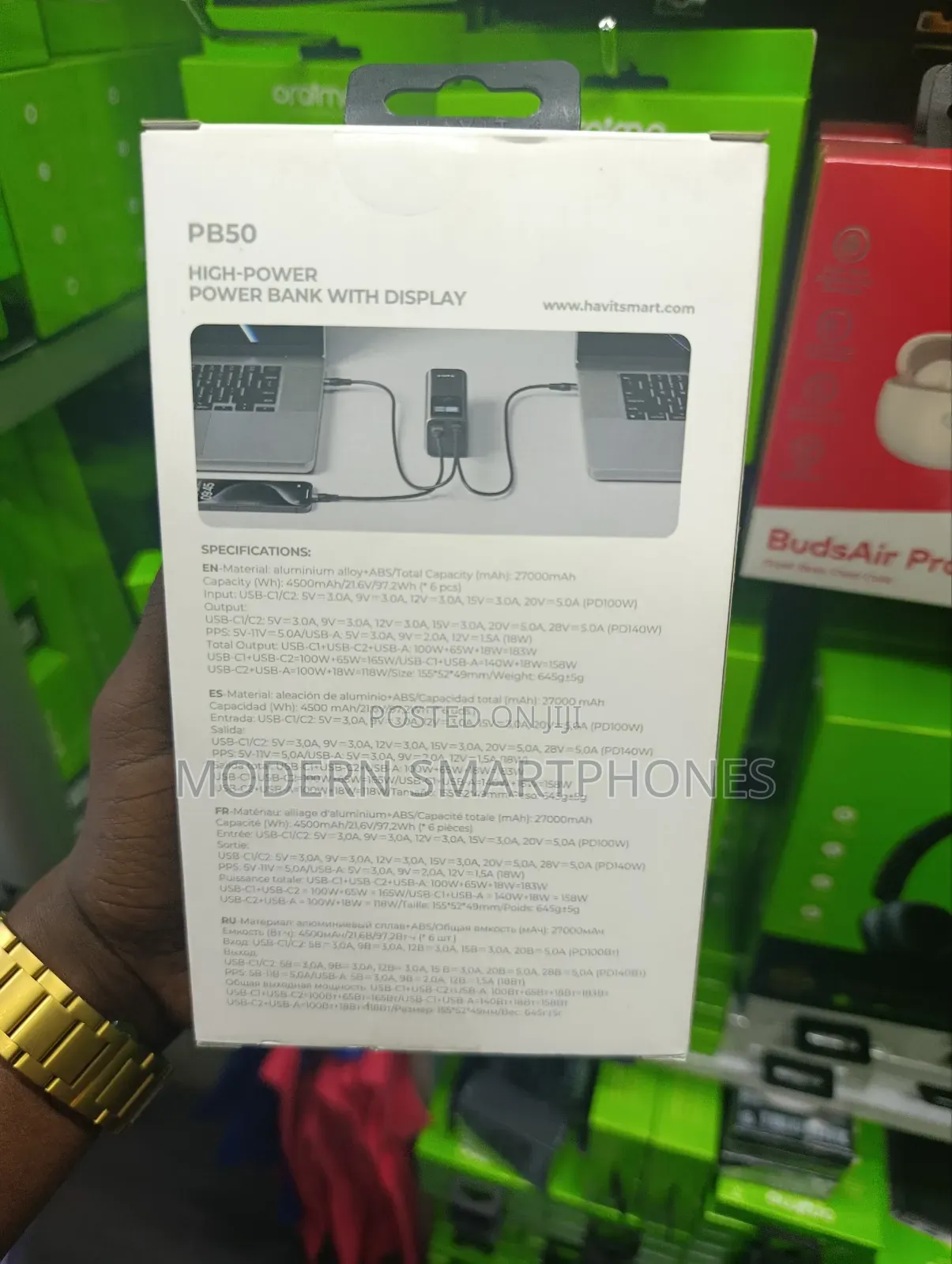 Havit Pb50 27000mah 184w Laptop And Phone Powerbank