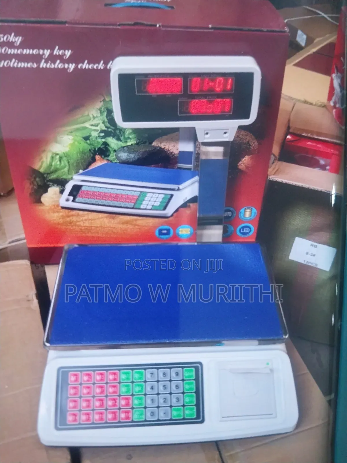 Maximum Weight 50kg 40 Memory Receipt Scale