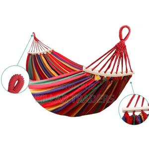 Red Stripped Outdoor Heavy Hammock - main view