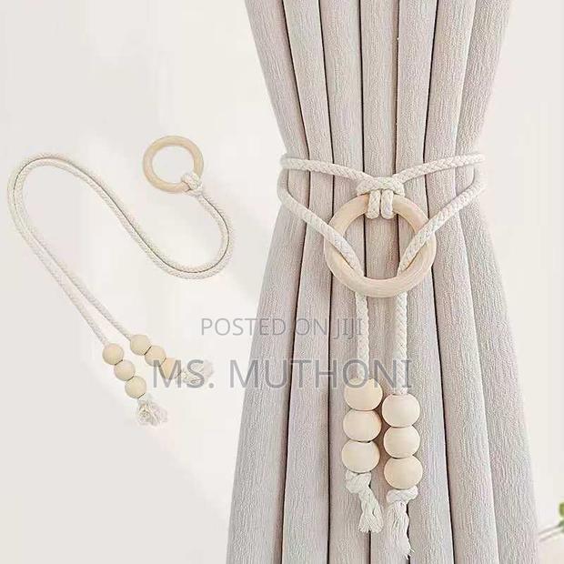 *2pcs Natural Cotton Rope Curtain Tiebacks Boho Style* - main view