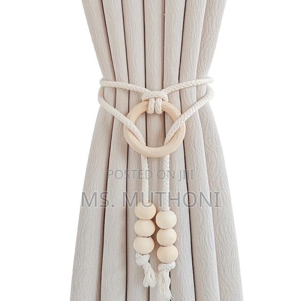 *2pcs Natural Cotton Rope Curtain Tiebacks Boho Style* - thumbnail 3