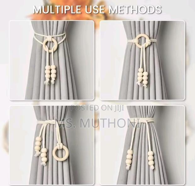 *2pcs Natural Cotton Rope Curtain Tiebacks Boho Style* - thumbnail 5