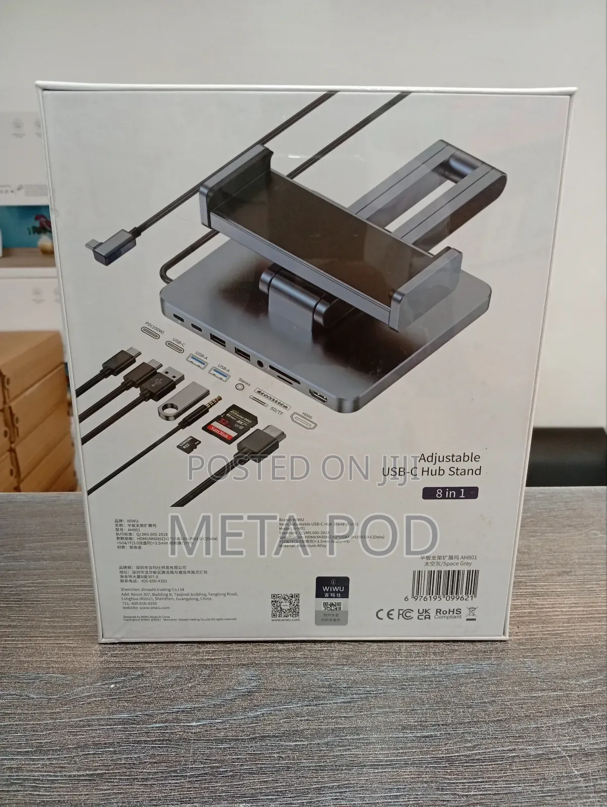 Wiwu Adjustable Usb-C Hub Stand 8 in 1
