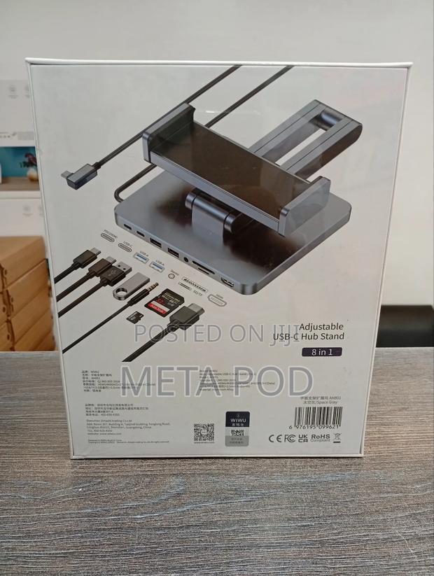 Wiwu Adjustable Usb-C Hub Stand 8 in 1 - thumbnail 2