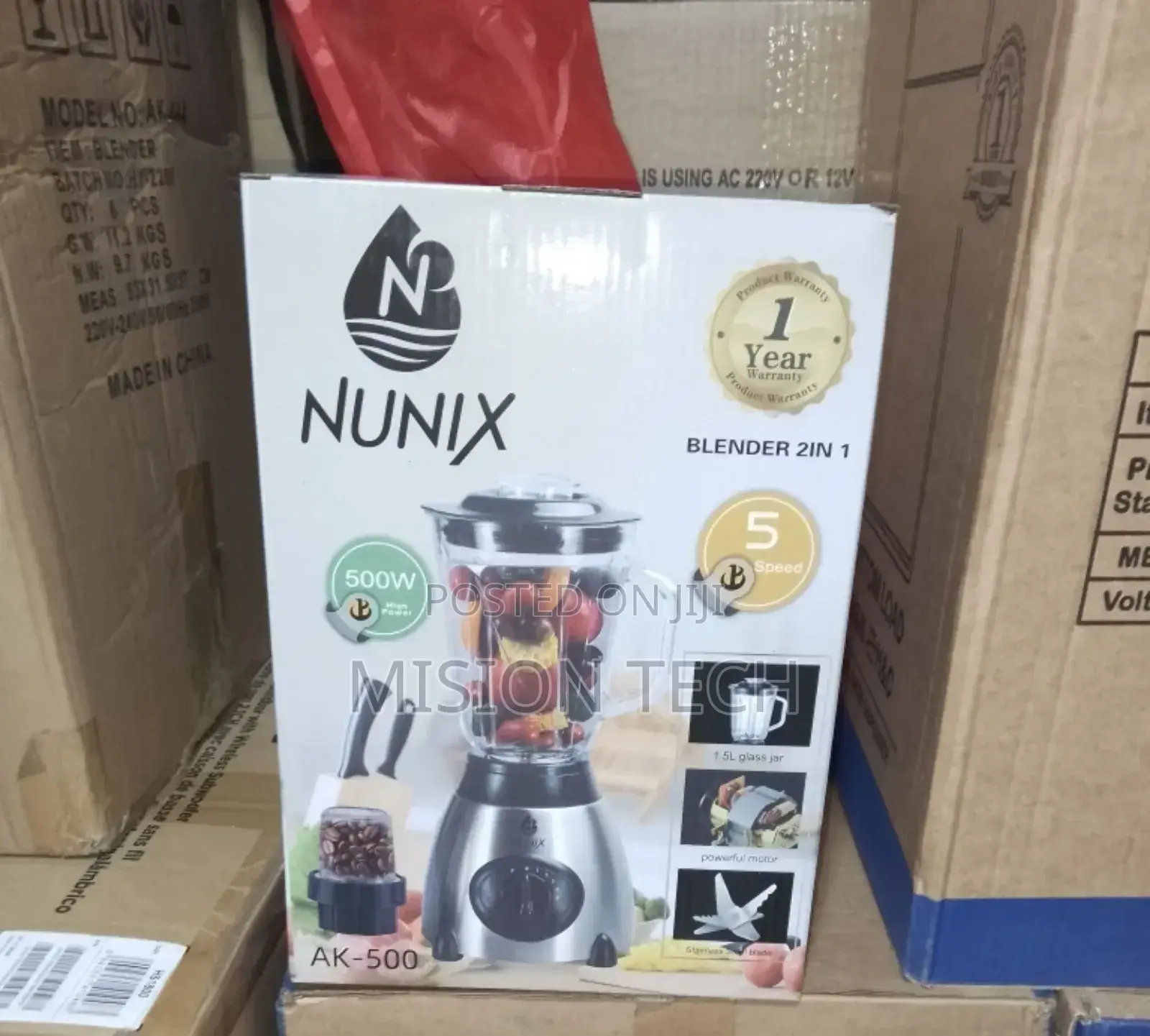 Nunix 2 in 1 Blender With Grinder