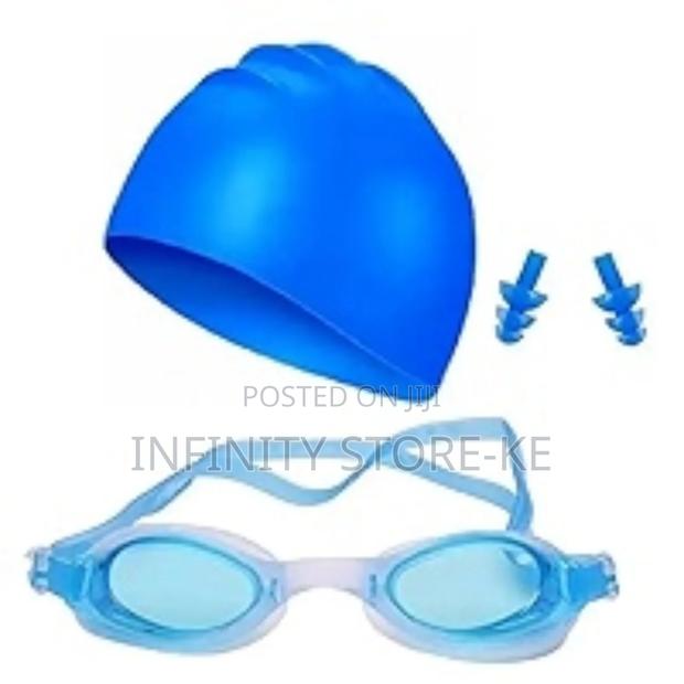 Silicone Swim Cap and Swimming Goggles