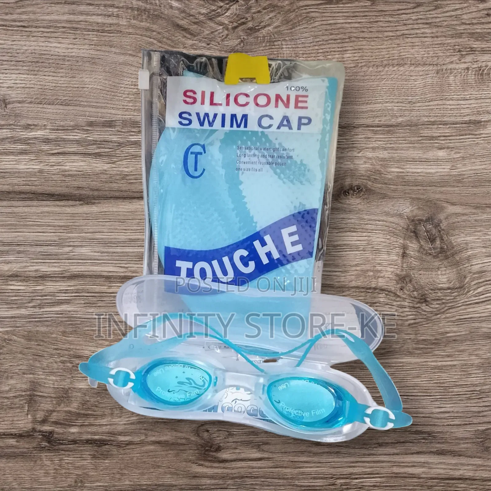 Silicone Swim Cap and Swimming Goggles