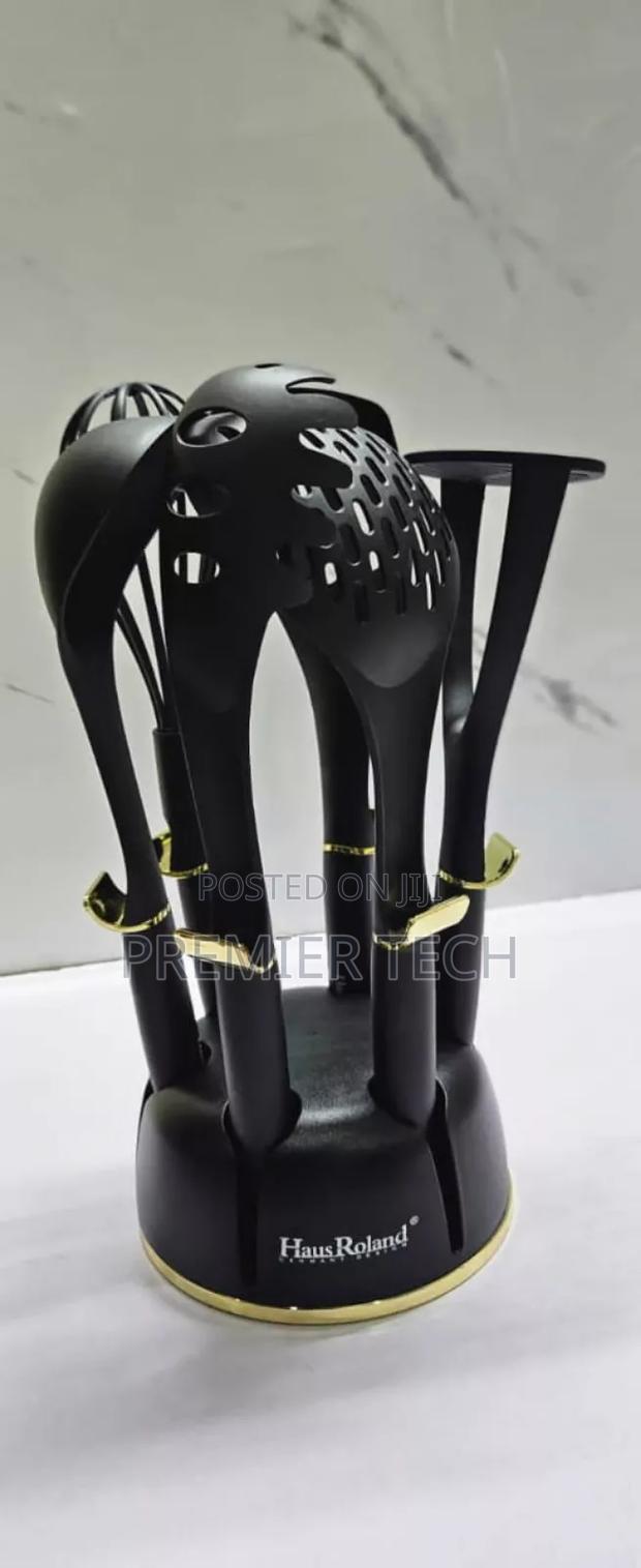 *Haus Roland Rotating Stand 7pc Silicone Kitchen Utensil Set - main view