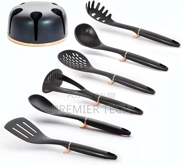 *Haus Roland Rotating Stand 7pc Silicone Kitchen Utensil Set - thumbnail 4