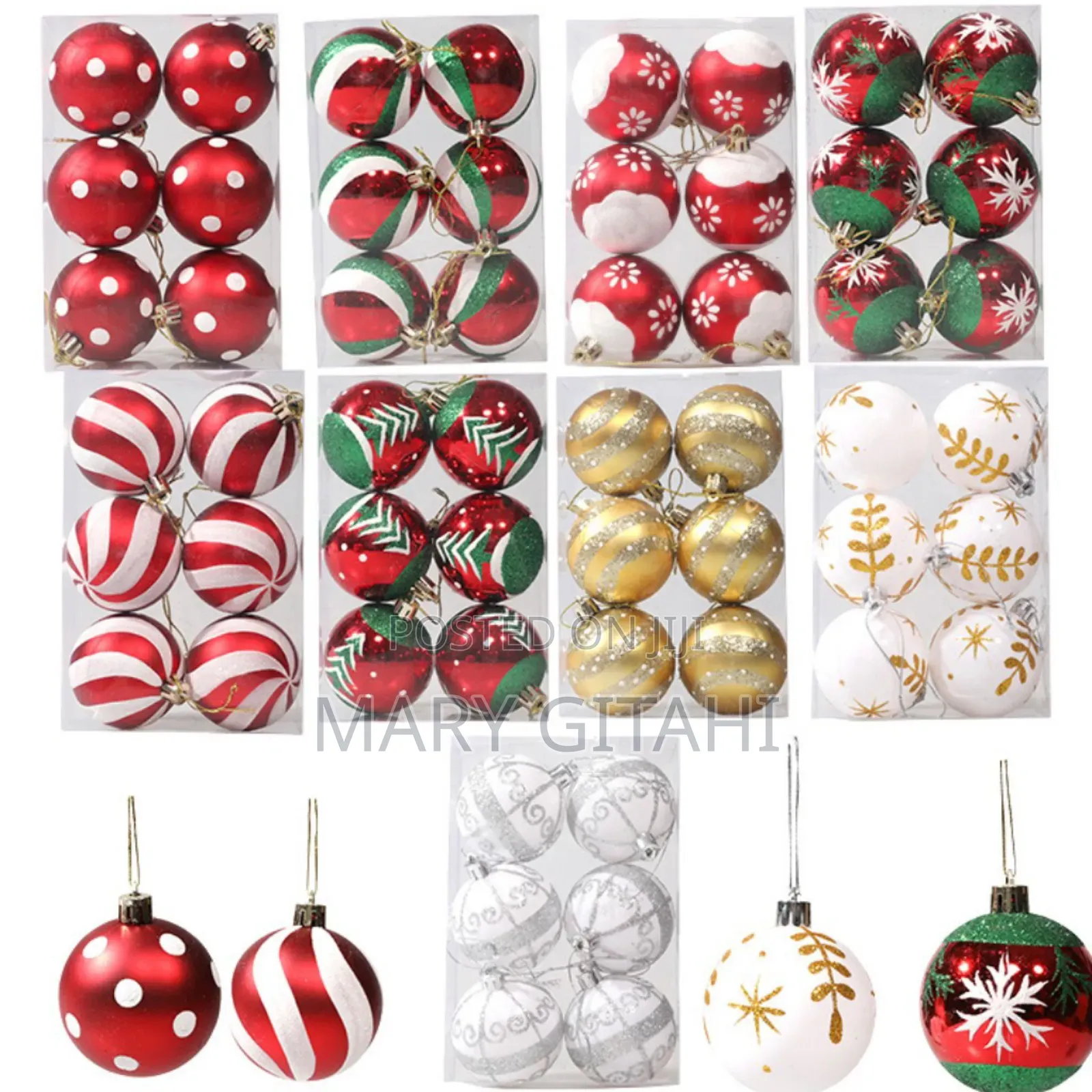 Coloured Christmas Balls  Size 6cm
