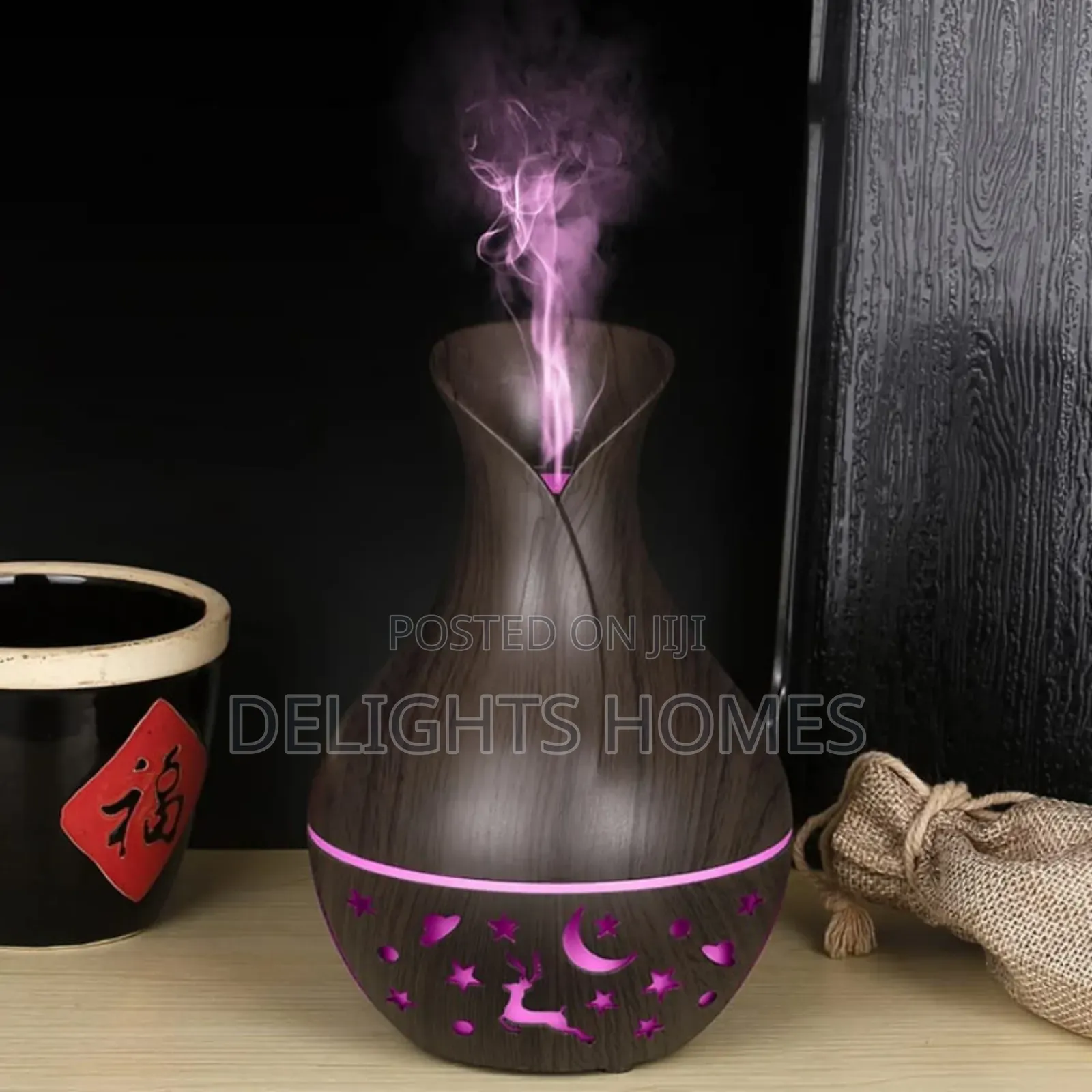 Wooden Small Vase Ultrasonic Humidifier/Diffuser_dav