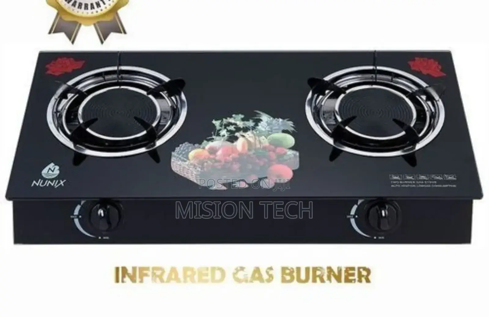 Nunix Infrared 2 Gas Burners Black.