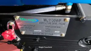 Ml1130wp 30hp Watercooled Agricultural Diesel Engine