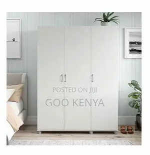 Home Wardrobe; 3-Door White Modular Wardrobe for Elegant Bedroom