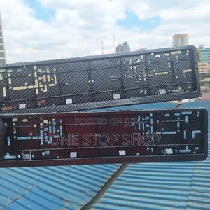 Plastic Carbon Fiber Gloss Oblong(Rectangular Plates Holder in Pairs - thumbnail 2