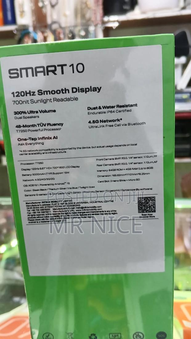New Infinix Smart 10 64 GB Black - thumbnail 2