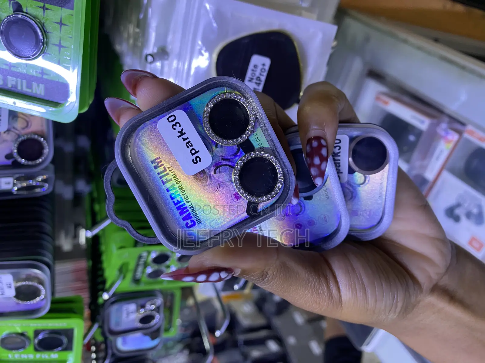 Tecno Spark30 Glitter Camera Lens Protector Cover Metal Ring Tempered