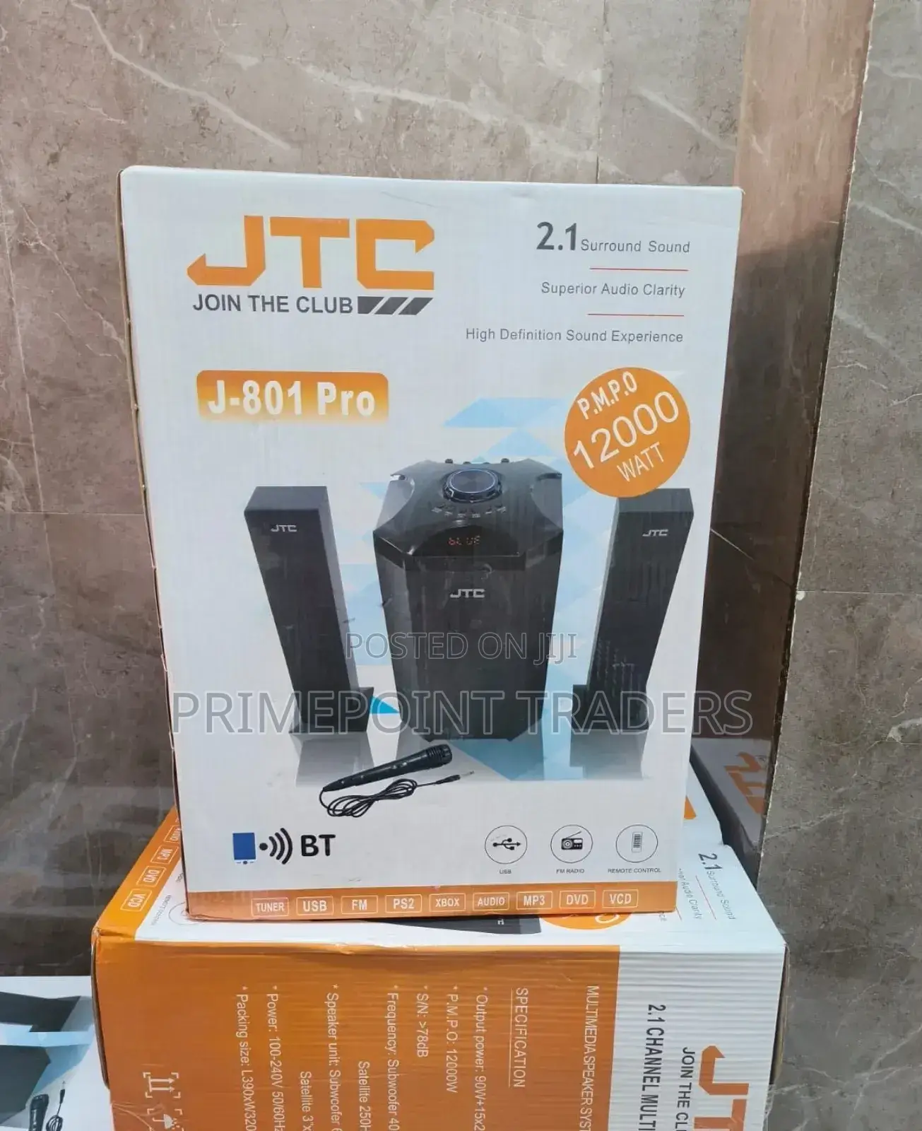 JTC Mtungi 2.1ch Hometheatre-Bt/Fm/Usb-12,000w-System