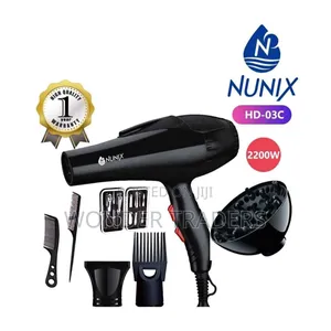 Nunix Hd-03c Black 2200w Blowdry With Accessories