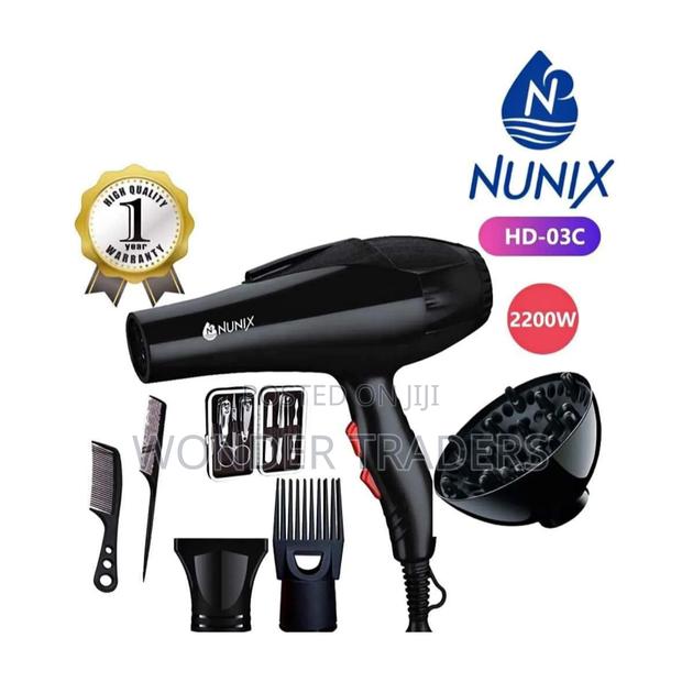 Nunix Hd-03c Black 2200w Blowdry With Accessories