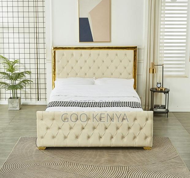 Home Bed; Durable Wooden Bed Frame With Storage and Soft Velvet Finish