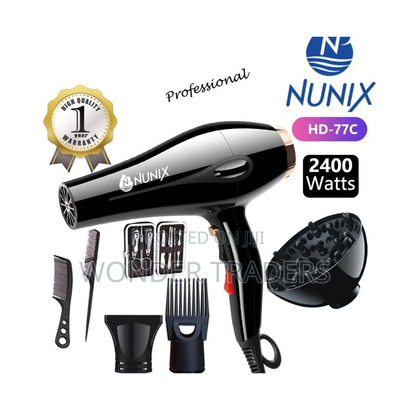 Nunix Hd-77c Blowdry With Accessories With Free Manicure Set