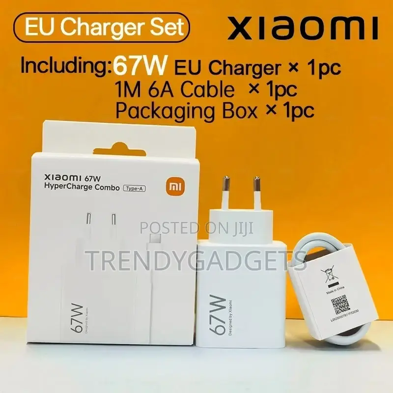 Original Xiaomi 67w Fast Charger + Type-C Cable | Super Charge