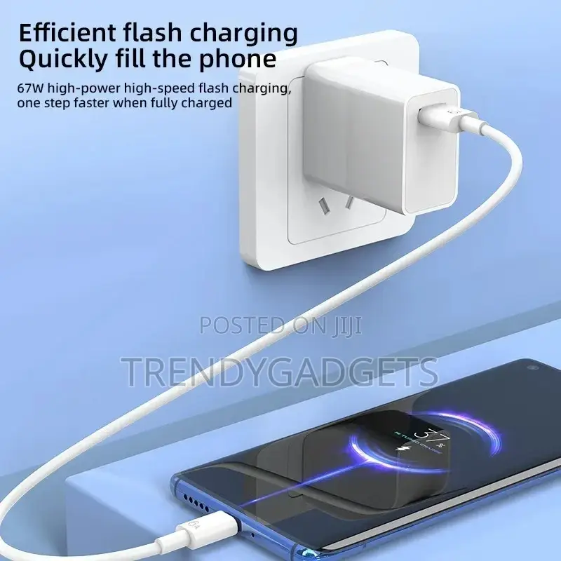 67watts Xiaomi Quick Charge Adapter + Type-C Cable for Redmi Poco