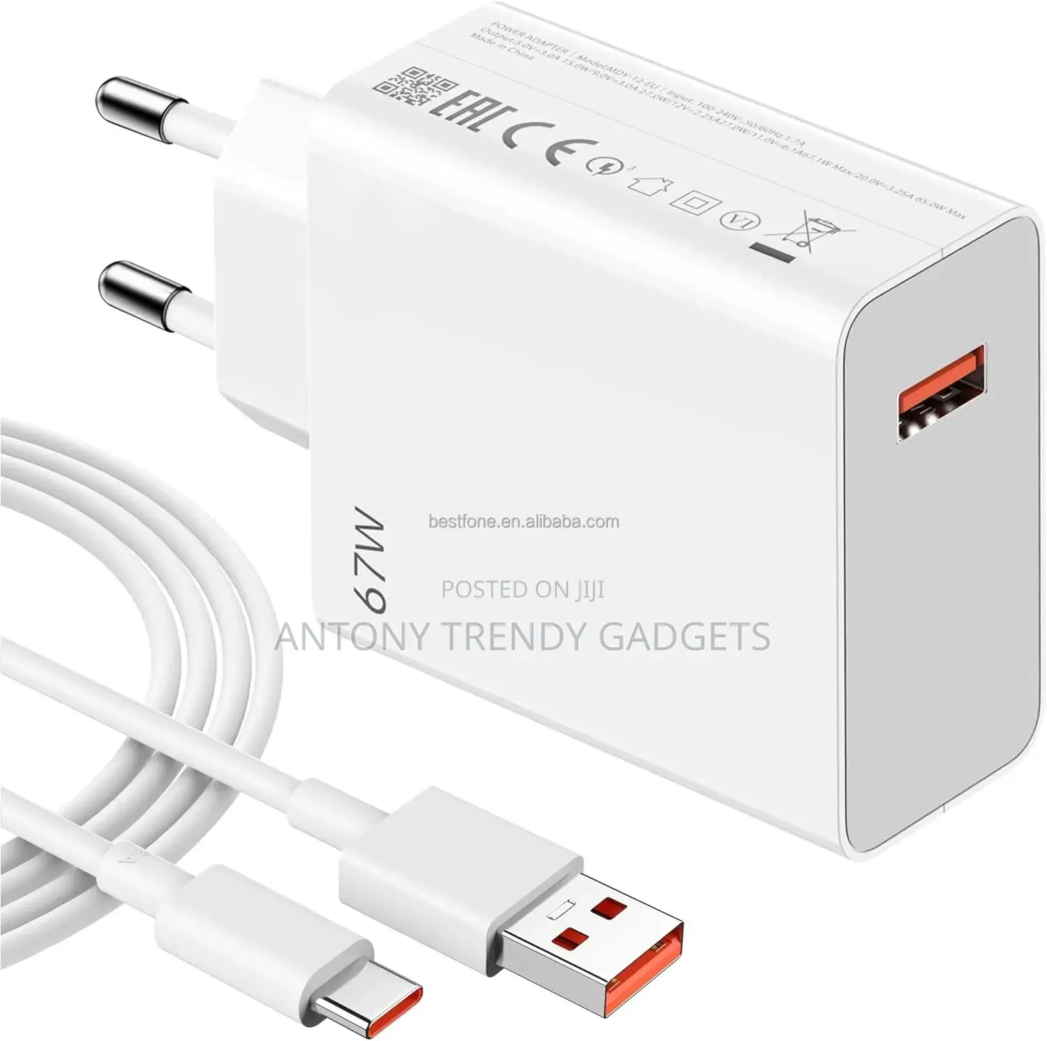 Xiaomi 67w Fast Charger Original + Usb-C Cable | Turbo Charging