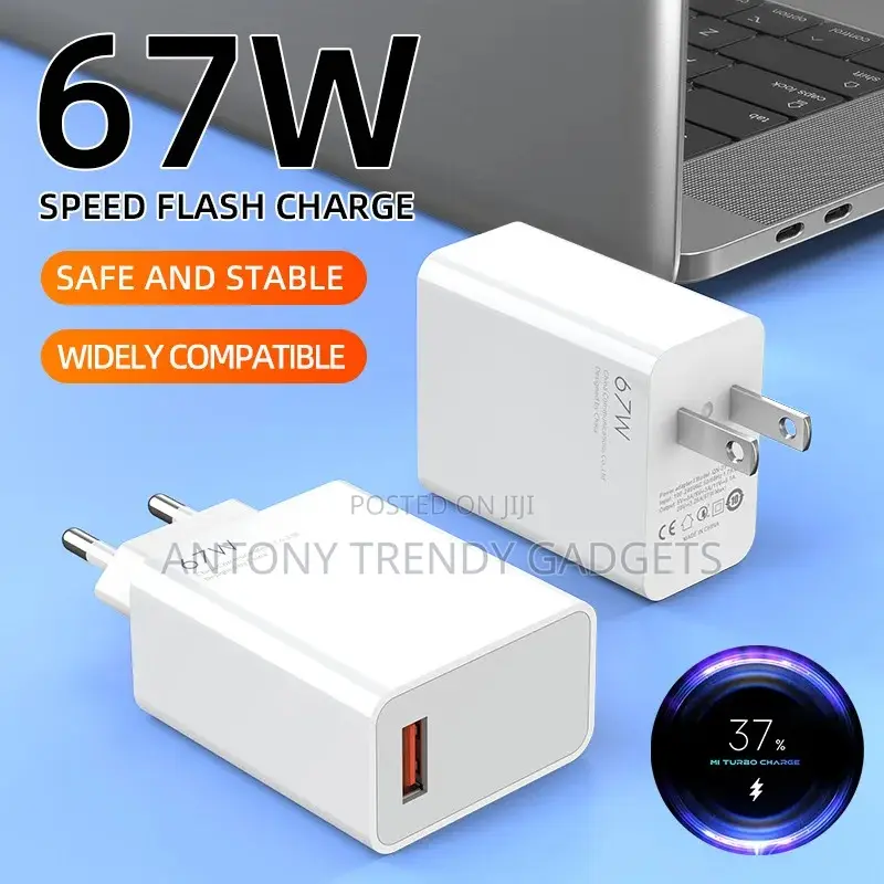 Xiaomi 67w Fast Charger Original + Usb-C Cable | Turbo Charging